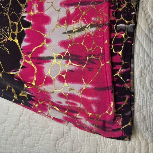 Paradise Contour Y2K Halter Dress. Pink and Gold. Size: Medium. - Picture 3 of 6